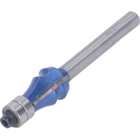 Fraise à affleurer double roulement queue 1/4 pouce carbure, coupe bois professionnelle bleue argent, défonceuse fraisage 1/4xR1.5 (1/5)