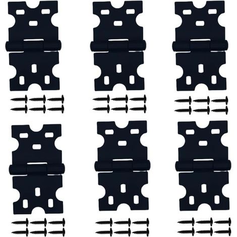 6 Pcs Charnières Noires, Les Charnières D'armoire avec des Vis Conviennent pour Petites Portes/Tiroirs/Fenêtres/Quincaillerie de