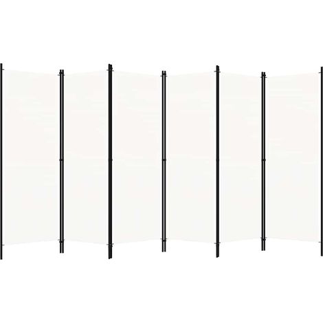 Cloison de séparation 6 panneaux-Paravent-Séparateur de pièce Blanc 300x180 cm (1/5)