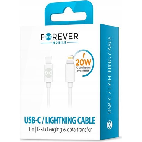 Cavo Forever USB Type C - Apple Lightning, 1 m, bianco, 1 pz. (1/2)