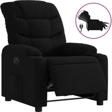 Fauteuil inclinable électrique en tissu noir (1/5)
