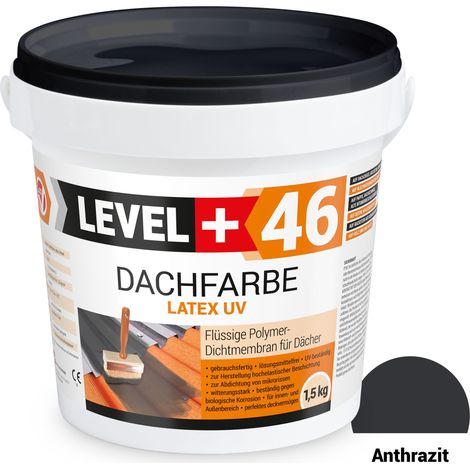 LEVEL+ Dachfarbe elastische Dicht-Polymermembrane L+46 ANTHRAZIT - 1,5KG