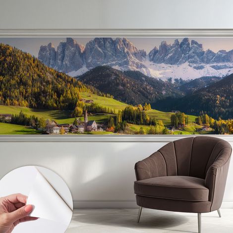 Papier peint adhésif autocollant pour salon chambre à coucher peint imprimé pour mur Paysage de montagne 250x104 cm (1/5)