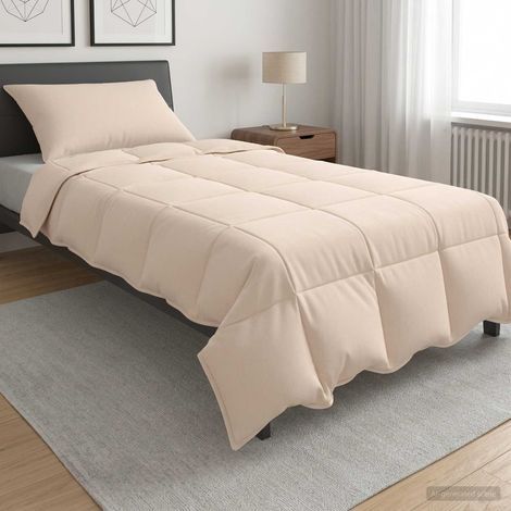 vidaXL Juego de Edredón 2 uds. 137 x 200 cm Invierno 350 gsm Beige (1/5)
