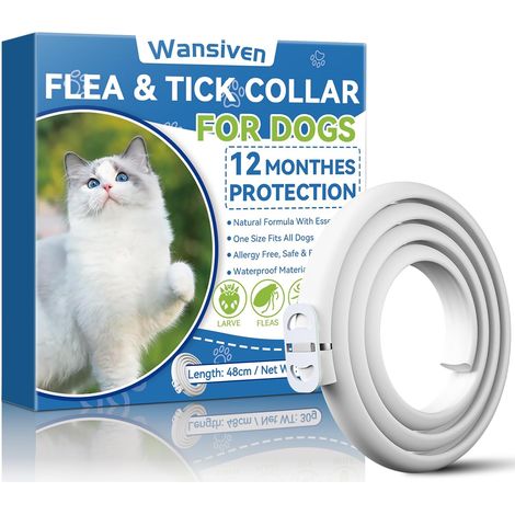 Collier Anti Puces pour Chats, Réglable Anti-Puces et Tiques pour Chats et Imperméable, 12 Mois Collier pour Chats 48cm (Bleu-1p) (1/5)