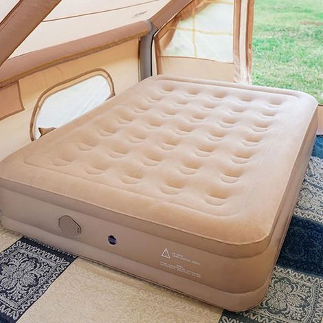 AUTRUCKER Matelas gonflable double à pompe automatique, matelas de tente de camping en plein air, matelas double paresseux résistant à l'humidité 198×152×40cm (1/5)