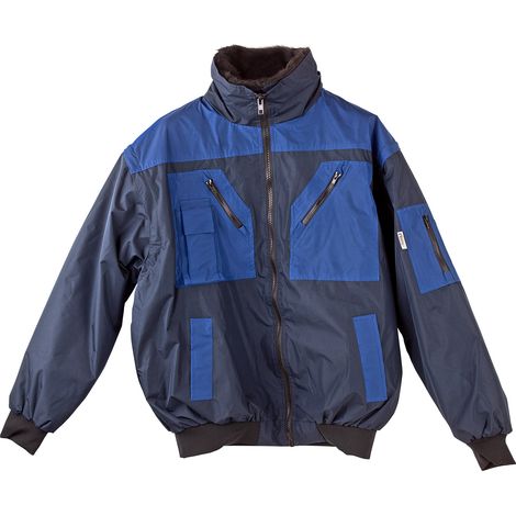 KesTek Pilotenjacke Arbeitsjacke Winterjacke 4in1 Herren Marine Blau XL