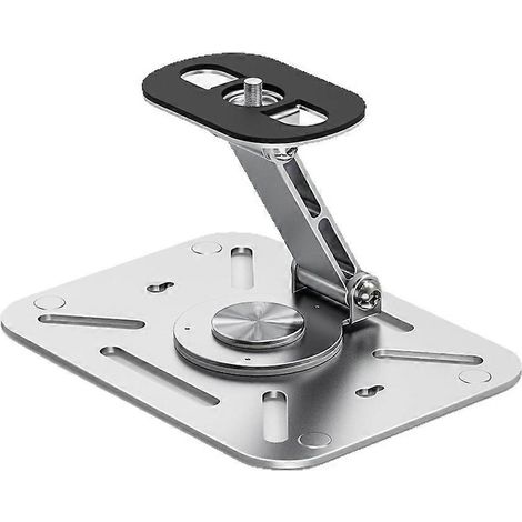 Tisch-Projektorhalterung, Wand- und Deckenhalterung mit 1/4"-Gewinde, höhenverstellbar, klappbar, 360°-Drehung, silber (1/5)