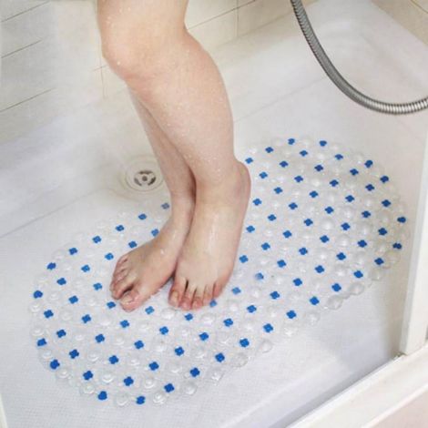 Tapis De Bain Anti-Dérapant - Avec Ventouses Et Trous D’Évacuation - Pour Baignoire Et Douche - 68 X 38 X 2 Cm - 1 Pièce (1/5)
