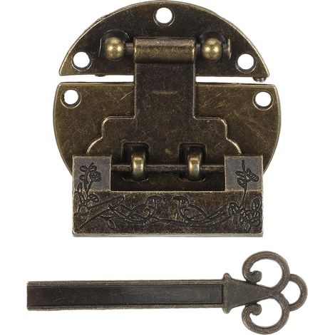 Cadenas Healeved en alliage antique vintage pour boîtes à outils et coffres bois. Installation (1/5)