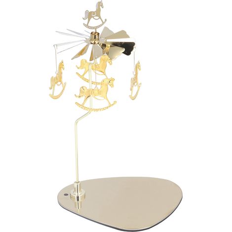 Bougeoir rond triangulaire style romantique européen en acier inoxydable avec carillon éolien rotatif pour aromathérapie et porte-bougie Trojan (1/5)