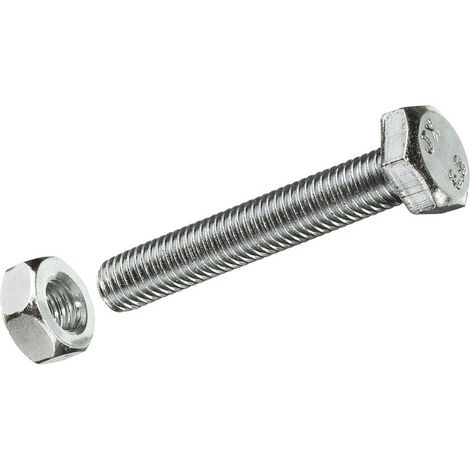 Boîte M 2 Unités. Vis Metrique Cab Hexagonale + Ecrou Zinc M10x60mm Fadix (1/2)