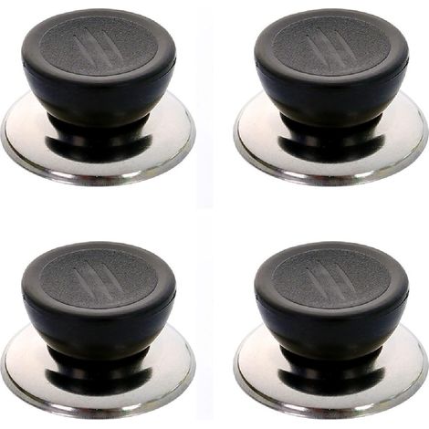 4 Pièces,Bouton de Couvercle de Casserole,Remplacer Le Bouton,Poignée du Couvercle,Le Noir,Pour Poignées de Vouvercle en Verre (1/5)