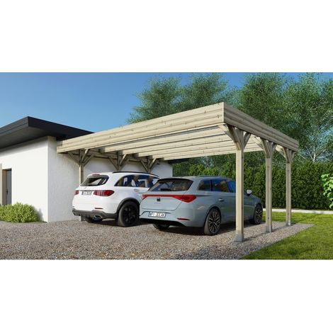 Carport, abri de voiture 6,06x5,03 m - 30 m2 - couverture PVC (1/5)