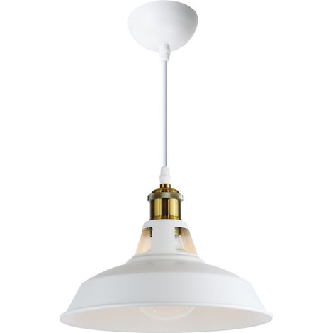 Lustre suspendu nordique aluminium blanc et doré design géométrique E27 (1/5)