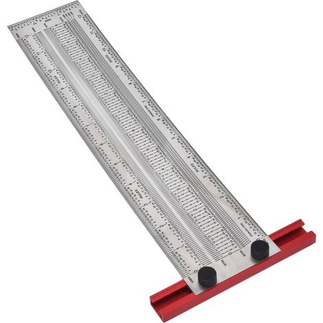 Règle en acier inoxydable avec graduation impériale et trous, 30 cm (12 pouces), outil de mesure pour menuiserie et bricolage. (1/5)