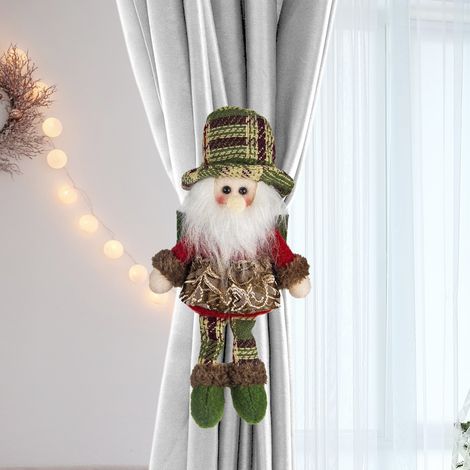 Pinces à rideaux décoratives de Noël représentant un vieil homme, un bonhomme de neige et un renne décorations pour la maison, les vitrines et les hôtels.