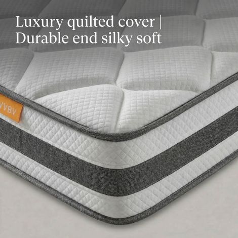 Matelas 140x200 cm H4 – Orthopédique 7 zones à ressorts ensachés – 25 cm de hauteur – Mousse de confort – Certifié OEKO-TEX (1/5)