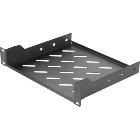 Étagère fixe 1U noire pour rangement rack 10 pouces