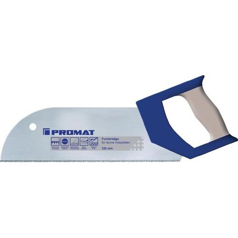 Scie à placage longueur de lame 325 mm dents par po. 15 Poignée confort bicomposant pour panneaux de bois minces PROMAT