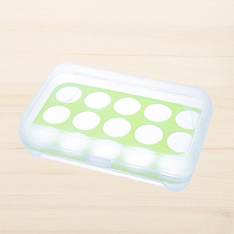 Boîte de Rangement Œufs 15 Cases Plastique Alimentaire Vert Organisateur Cuisine (1/2)