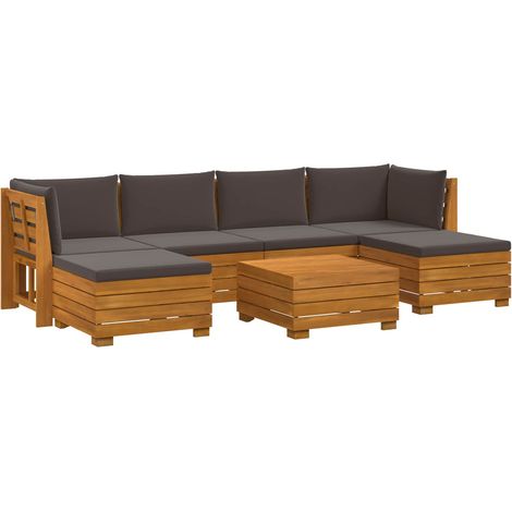 Maison Exclusive - Outdoor-Sofagarnitur mit Kissen 7 Stück Braun