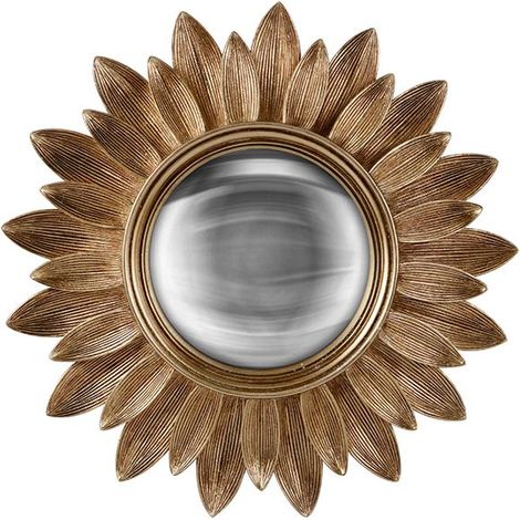 Miroir rond convexe contours feuille 30 cm (1/2)