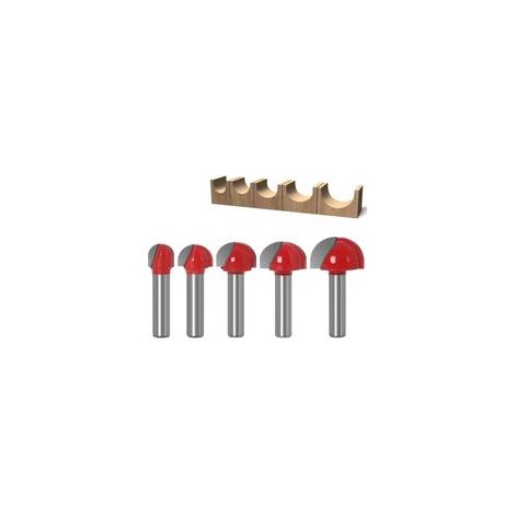 5 Pièces Fraise à Fond Rond, 8mm Défonceuse, Gravure Fin Mill Outil de Coupe, Raboter Outil de Travail du Bois (1/5)