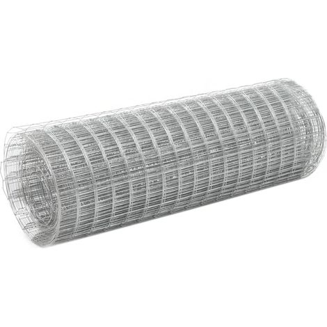 Grillage pour volière-Clôture pour volière acier galvanisé 10x0,5 m argenté 375794 (1/4)