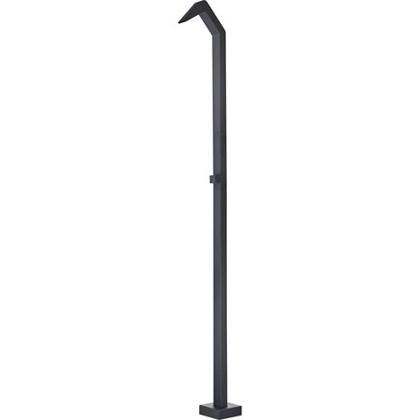 IMEX Ducha de piscina en acero inoxidable 316 negro con difusor a cascada y grifo monomando a 2 vías - Modelo NIAGARA Resistente a la corrosión ideal para exteriores y zonas de piscina