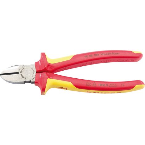 Knipex 70 08 180UKSBE Fully Insulated 180mm Diagonal Side Cutters for Electrical and Precision Cutting (1/5)