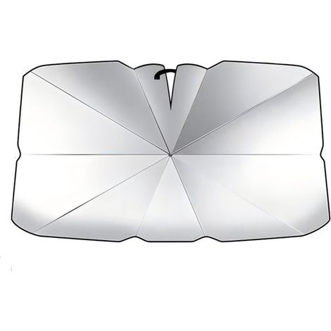Parasol para parabrisas de coche (modelo paraguas)，Apto para la mayoría de coches，Parasol plegable para parabrisas，125 x 65 cm (1/5)