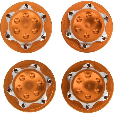 4 Pièces 17mm Alliage d'Aluminium Étanche Accessoire Écrou de Roue pour Voiture RC 1/8 (Orange) (1/5)