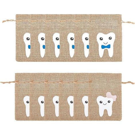 12 Sacs De Dentition Roses Et Bleus Pour Garons Et Filles, Sacs De Dentition, Sacs De Dentition, Sacs De Dentition, Souvenirs, Cadeaux De Fte De B (1/4)
