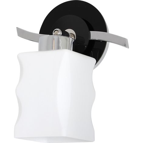 Applique Derby cromata vetro bianco 1xE27 15W Luminex