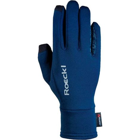 6, Bleu marine: Gants d'équitation d'hiver Roeckl modèle Weldon compatible avec écran tactile et poignée antidérapante
