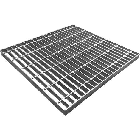 600x600x30mm Caillebotis extérieur en Acier galvanisé,B125 Caillebotis/Grille en Acier galvanisé,Carré,sans Cadre,Maille 45/25 mm,pour Le Trottoir,l'école,Le Balcon,Le Jardin,Le Garage (1/5)