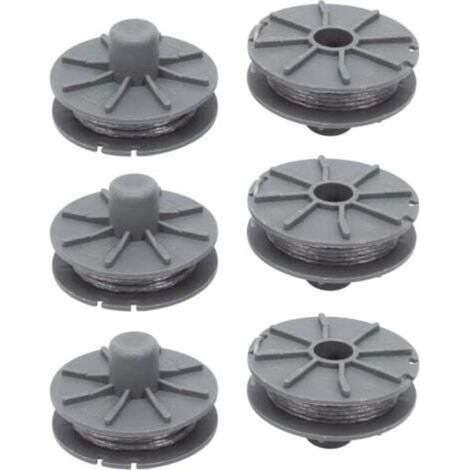 Ecleanfy-5307-20 Bobine de fil de rechange 6 Pièces pour Gardena Coupe-bordure - Diamètre : 1,6 mm - 6,1 m - Pour type 9805, 9806, 9807, 9808, 9809, 9827, 8846, 8847, 8848, 9870, 9872, 9874