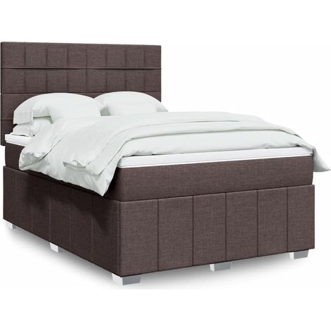 Boxspringbett mit Matratze Dunkelbraun 140x200 cm Stoff vidaXL (1/5)