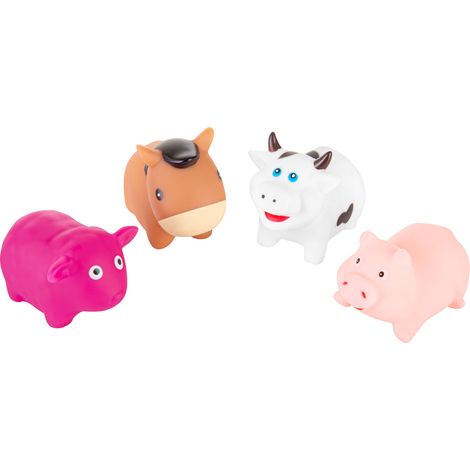 Akuku A0168 Juguetes de baño de granja: caballo, vaca, oveja y cerdo (4 piezas) (1/5)