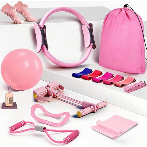 Kit de pilates 17 pièces pour femmes Pour pilates et fitness Ensemble de pilates accessoires de sport (1/5)