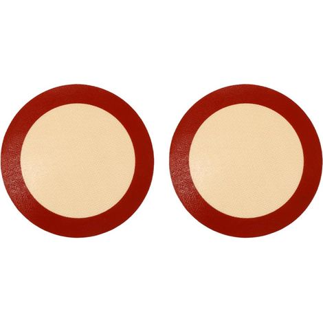 Tapis de Pâtisserie en Silicone Rond 8 Pouces 2 Pièces, Matériau Flexible, Antidérapant, pour Cuisson Four et Refroidissement des Plats Chauds'-'- (1/5)