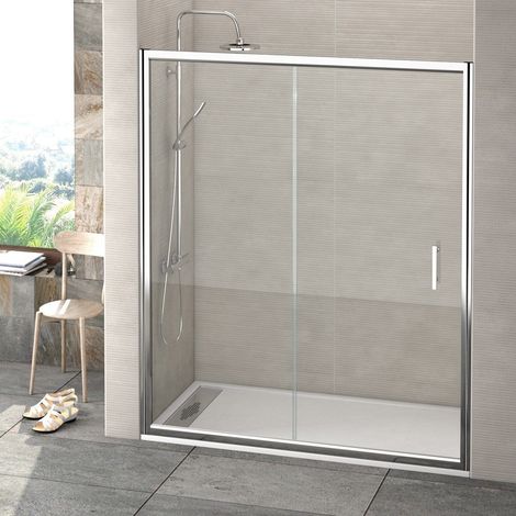 BECRISA CLIO Frontal Ducha 1 Fijo+1 Corredera Transparente - Medida: 167-170 CMS - ref: B-194 (1/2)