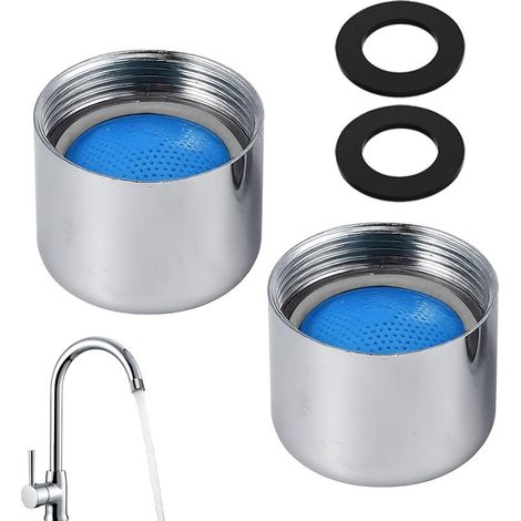 2 Pièces Brise Jet Robinet Cuisine, Mousseur Robinets M22 Economiseur D'eau pour Salle de Bain, Filtre Robinets Anti Calcaire pour Robinet Lavabo Salle de Bain et Cuisine (22 mm) (1/5)