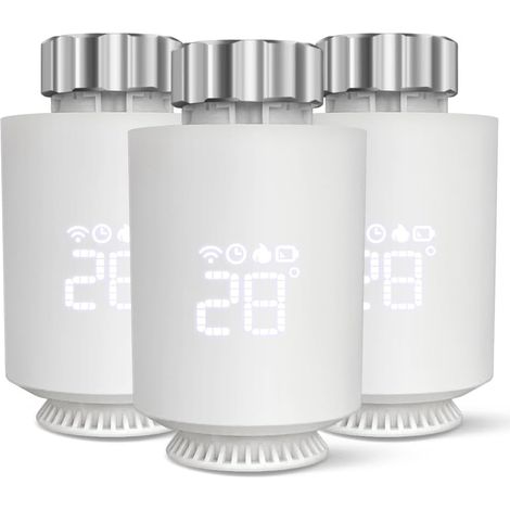 Thermostat für Zentralheizung, Smart Connected Thermostat, Sprachsteuerung, kompatibel mit Alexa/Home Assistant, wöchentliche Planung/Energieeinsparung (3er-Pack)