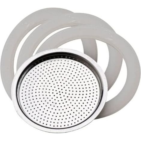 RICAMBI PER MOKA IN SET DA 3 PEZZI GUARNIZIONE E FILTRO PER MOKA DA 2 TAZZE