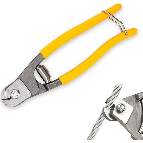 Pince Coupe-câbles Manuelle, Pince Coupante à Cliquet, Pince Coupante Électricien, Mâchoire Durcie en Cr-V, Coupe-fil Robuste, Ensemble d'outils pour Câble Métallique, Pour Coupe-Câble de Vélo 1 MM - (1/5)
