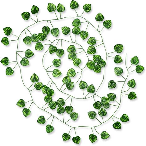 Lierre Artificiel Guirlande,1 Pcs Faux Lierre Vignes,Fausses Plantes Décoration Vert Feuilles pour Mariage,Fêtes,Célébration,Cuisine,Bureau,Jardin,Murale,Interieur Extérieure(Pastèque) (1/5)