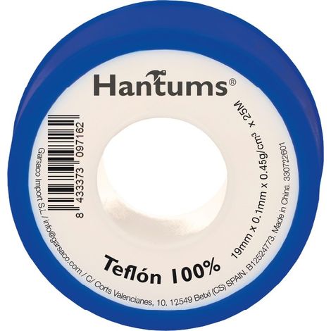 Cinta de teflón 19 mm 0,1 mm 25 m - 10 u retráctil
