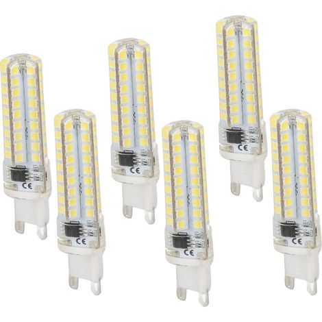 Ortviai Ampoules LED G9 5 W, 450 lm, dimmables, 72 LED, pour luminaires domestiques – lot de 6